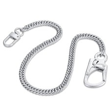 Wallet Chain, 25''Heavy Biker Wallet Chain for Men, Anti Lost Bk-silver-1p