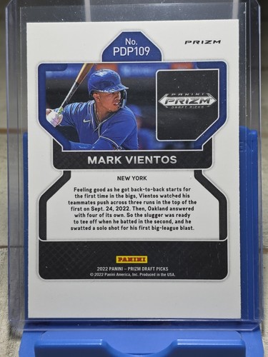 2022 PANINI PRIZM DRAFT PICKS MARK VIENTOS WHITE SPARKLE PRIZM RC SSP METS - Picture 2 of 2