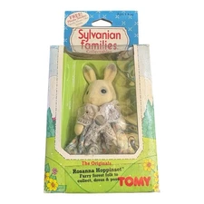 Rare Sylvanian Rosanna Hoppinset Spotted Rabbit Grandmother with Box & Glasses!