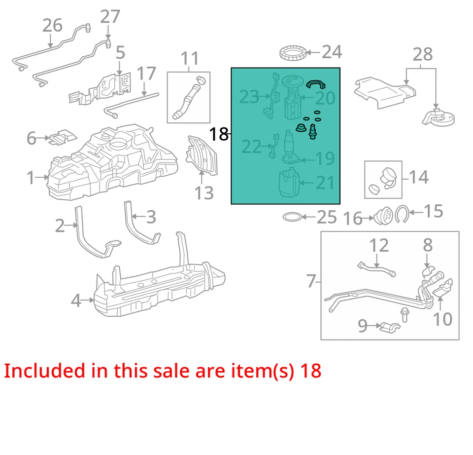 Conjunto de bomba de combustible montado en tanque de combustible para 10-23 LEXUS GX460 618648 Foto 3 de 4