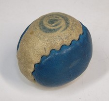 Vtg 1980's Original HACKY SACK 2 Panel Blue  White 80s LEATHER Footbag Ball Bag