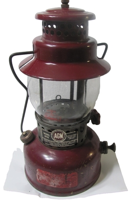 #ad AGM Vintage Model 3016 Lantern with Coleman Globe Burgundy Red Parts or Repair $69.99