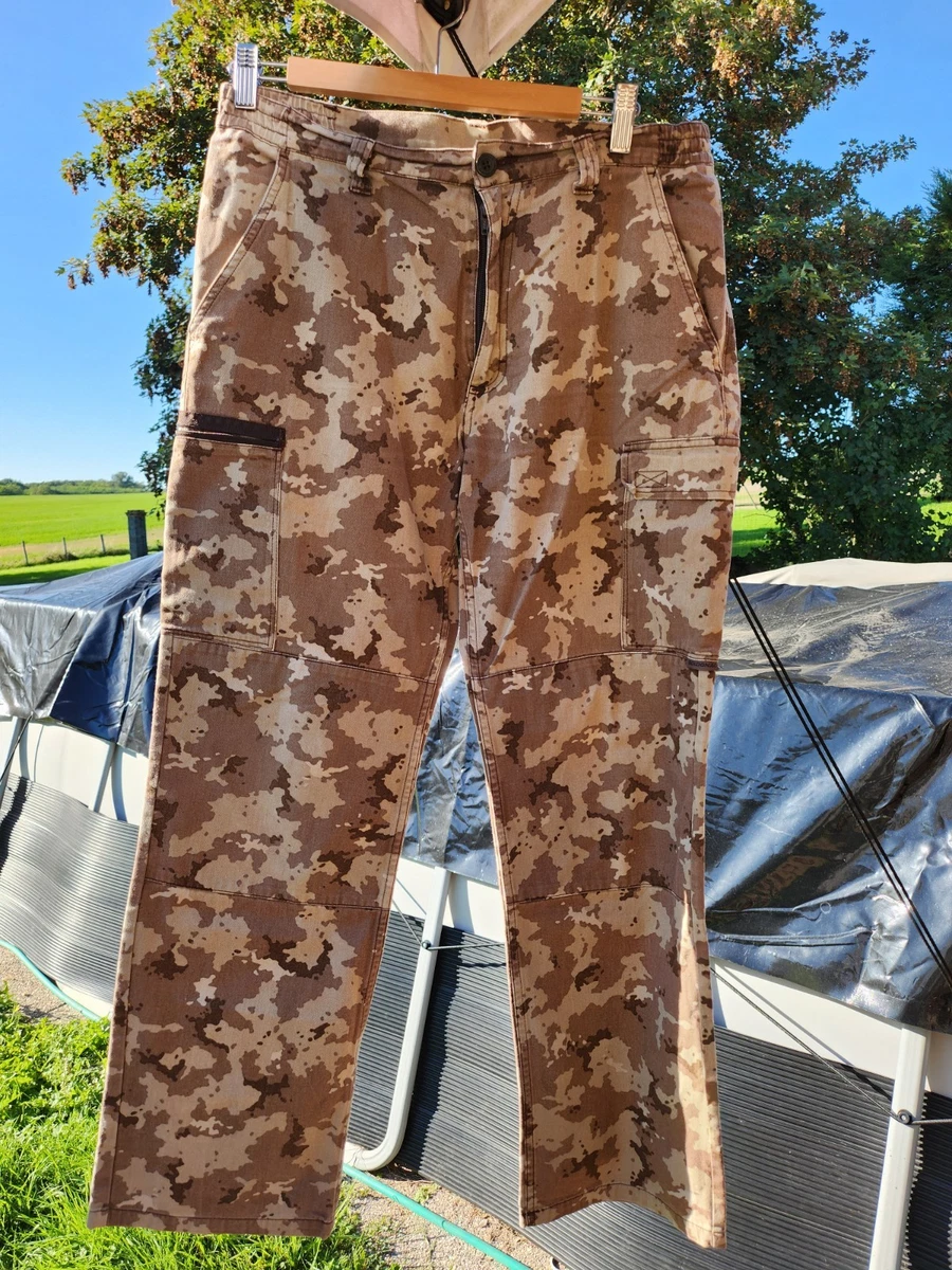 Pantalon Cargo Militaire MFH Pour Homme - Camouflage Hunter Brun, 100% Coton Ripstop