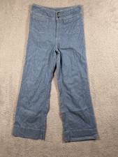 Pilcro Anthropologie Pants Womens 26 Blue Wide Leg High Rise Casual Denim Zip