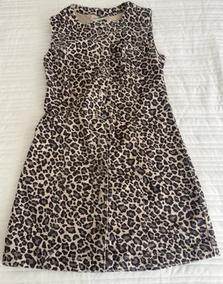 Abercrombie & Fitch XS Leopard Print Button Front Dress A-Line