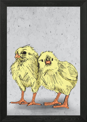Cute Chicks Sketch WallArt Framed Wall Art Poster Canvas Print Picture