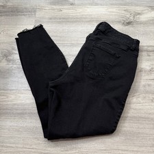 Old Navy Rockstar Black Distressed Skinny Jeans Mid Rise Plus Size 16 Regular