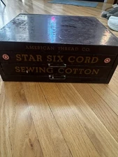 American Thread Co Star Brand Threads Six Cord Sewing Cotton Metal Display Box