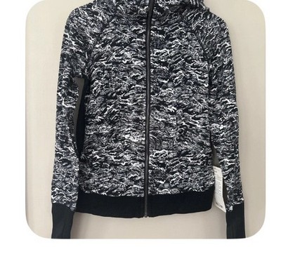 Lululemon Scuba Hoodie III (Terry) Nami Wave White Black Size 6 NWT