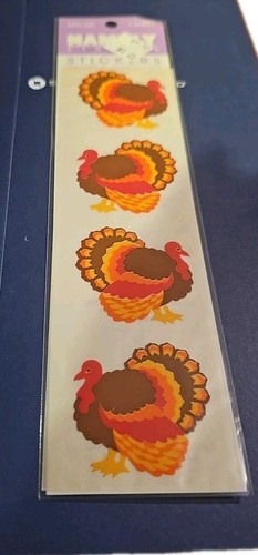 Vintage Hambly Studios Mylar Aufkleber Thanksgiving Türkei Rarität