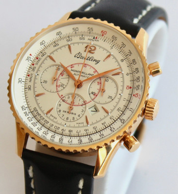 BREITLING Watch SOLID 18K GOLD, H41330 NAVITIMER MONTBRILLANT,  BREITLING STRAP