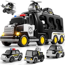 Toddler 5 in 1 Police Truck Toys for 1 2 3 4 5 Year Old Boys, Police Rescue V...