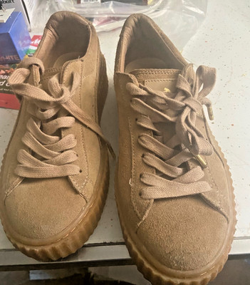 Puma Creepers by Rihanna OATMEAL BEIGE SUEDE Platform Sneakers Women's 8