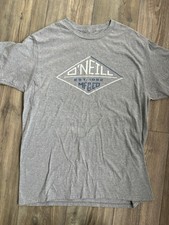 O'Neill Shirt Men large Gray Spell Out Logo Graphic Tee Crew Neck Short Sleeve