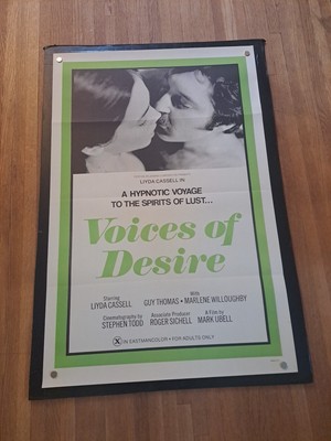 VOICES OF DESIRE ORIG 1972 MOVIE POSTER VINTAGE SEXPLOITATION 27x41 TRI-FOLDED 