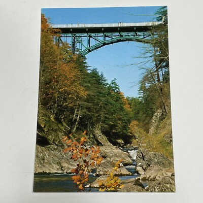 Postcard Vermont Little Grand Canyon Fall Autumn Bridge Creek Leaves