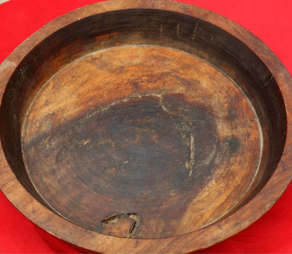 1920s Vintage Primitive Handmade Wooden Salad Plate Decorative Collectible W717 - Image 2 of 4