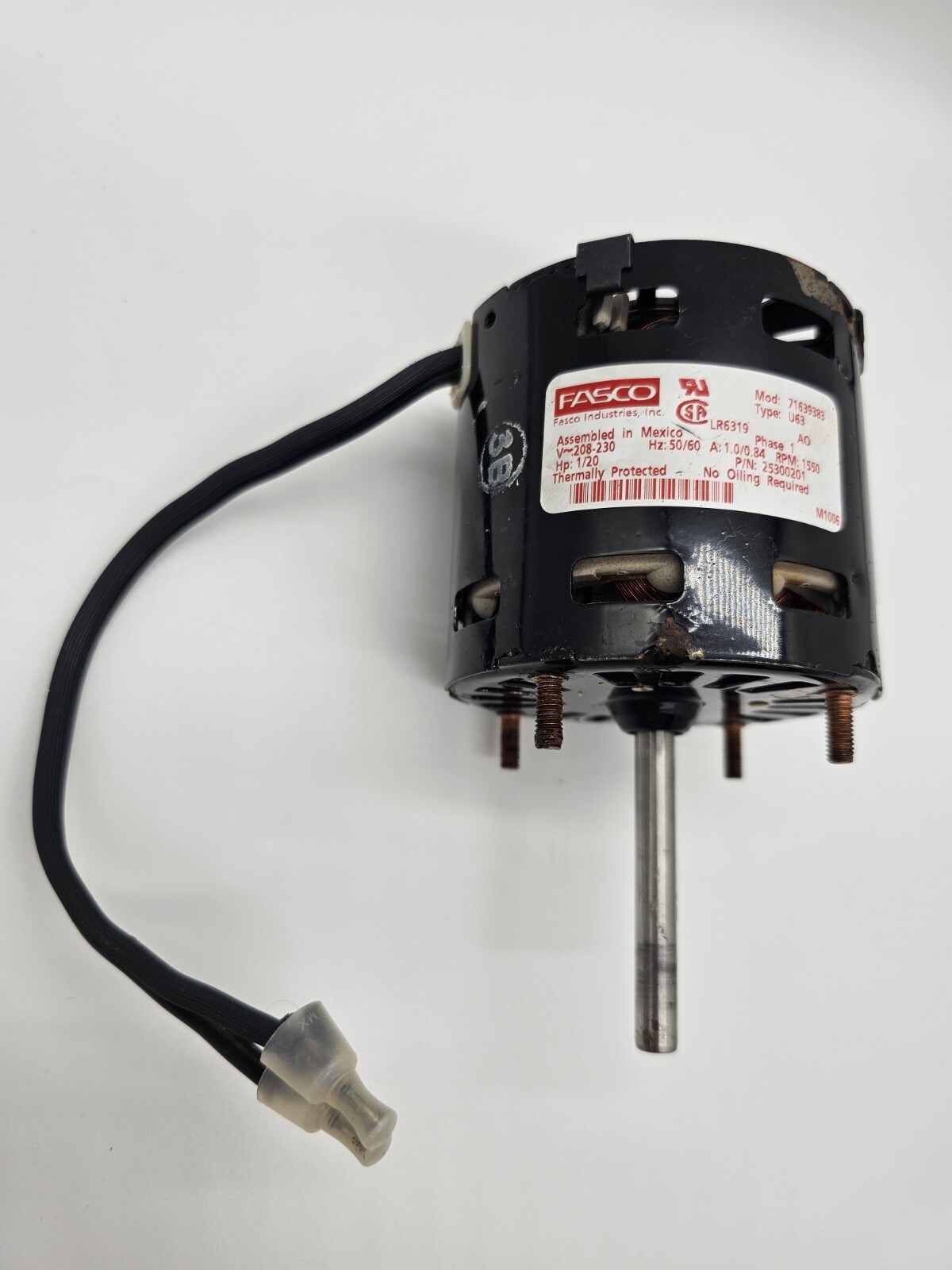 Fasco D1132 Motor, 1/20 Hp, 71639383 Type U63