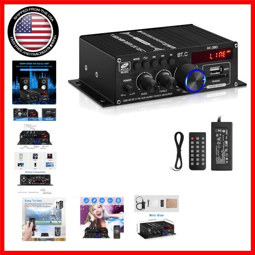 Powerful 400W HiFi Audio Amplifier with FM Radio and Bluetooth 5.0 Functionality