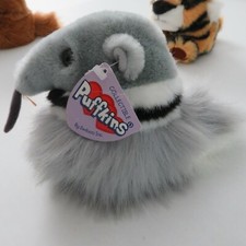 3 Plush Swibco Puffkins 1994 Antsi, Monkey, Striped Tiger Very Good Condition