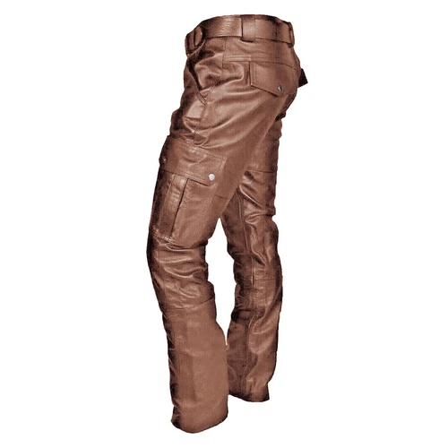 Herren Lederhose Steampunk Gothic Retro Motorradhose Hose Lang Slim Fit - Bild 19 von 28