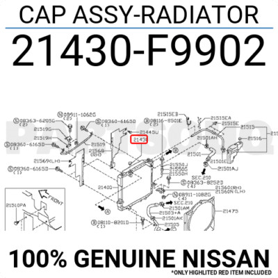 21430F9902 Genuine Nissan CAP ASSY-RADIATOR 21430-F9902 | eBay 