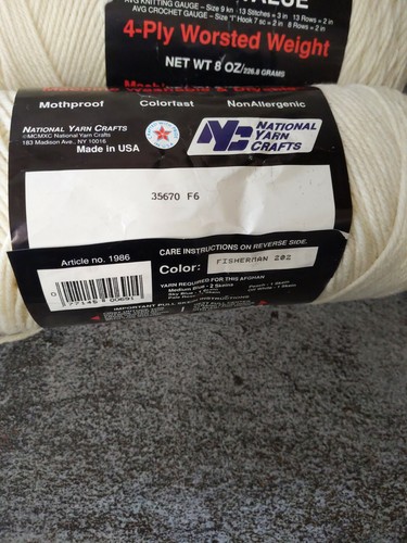 2 VTG Skeins Natura Deluxe No Dye 8oz Worsted Knitting Yarn Color Fisherman #202 - Picture 4 of 5