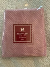 Amy Coe Mod Baby Fitted Crib Sheet Ltd Edition Pink Polka Dot 100 Cotton NEW 