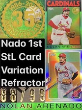 2021 Nolan Arenado 1st StL Variation & /99 Refractor 1986 Topps Chrome 35th SP
