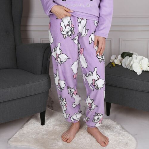 DISNEY Marie Cat Damen Fleece Pyjama/Schlafanzug, warm, langarm, lila - Bild 5 von 10