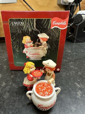 CAMPBELL s KIDS - Soup s On Ornament - CARLTON CARDS - 1998 - M m! M m! Gut!
