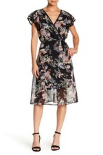 SUPERFOXX Wrap Me Up Dress, V neck, Cap sleeves, Elasticized waits, Small, NWT