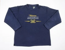 Vintage University of Michigan Sweater Mens Large Blue Fleece Wolverines College