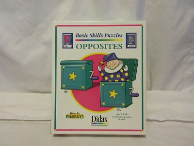 Didax Basic Skills Puzzles - Opposites - Hands On Phonics - Ages 3+ 