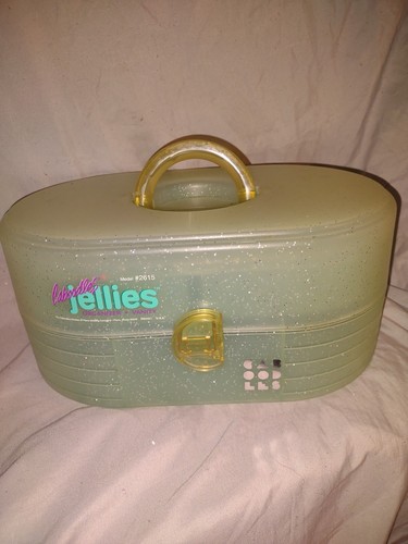 VTG Caboodles Green Sparkle #2615 Makeup Case Organizer Vanity MCM Rare Color