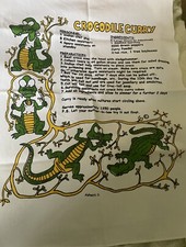 Crocodile Curry Humorous Tea Towel Used