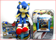6 Piece- SONIC the HEDGEHOG Comforter  Sheet Set  Blanket  Plush Sonic - TWIN