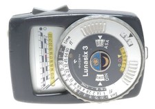 Lunasix 3 Gossen hand held light exposure f/stop meter analog case