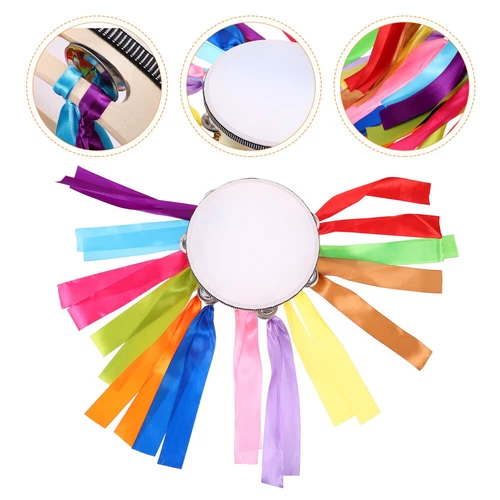  Thickened Ribbon Hand Drum Percussion Instruments Tambourines for Adults