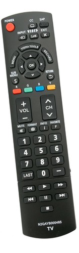 Replacement Remote For Panasonic TV - N2QAYB000485 Compatible With Viera Plasma HDTV Models