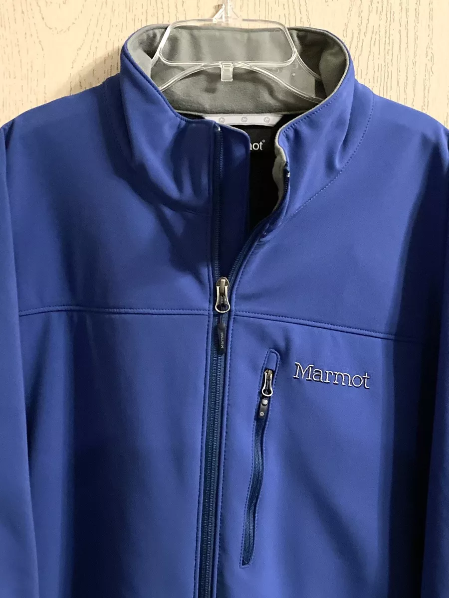 NUEVA CON ETIQUETAS CHAQUETA MARMOT TRANGO SUAVE CÁSCARA con cremallera  completa 91030 Azul eclipse PARA HOMBRE XL $140