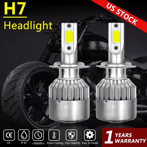 2PC White H7 LED Headlight HLo Beam Light Bulbs 6000K 110W 20000LM Super Bright