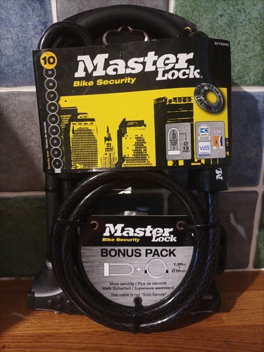 MASTER LOCK BONUS PACK LEVEL 10 BIKE SECURITY U 21cm hardened steel shackle - Picture 8 of 8