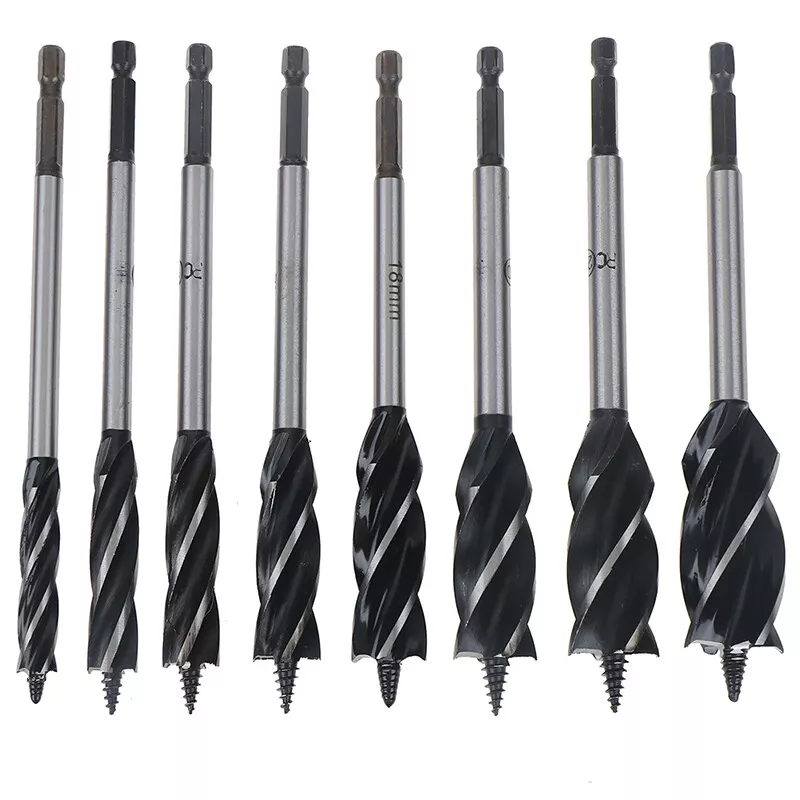 10 25mm Twist Drill Bit Set Wood Fast Cut Auger Carpenter Joiner Tool