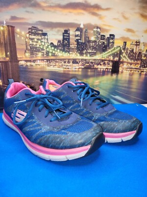 Skechers Womens Comfort Flex SR Pro Work Shoes Navy Blue Size 11