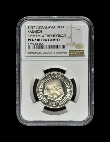 YUGOSLAVIA. 1987, 100 Dinara - NGC PF67 - Vuk Karadzic, Without Circle 095 - Picture 2 of 5