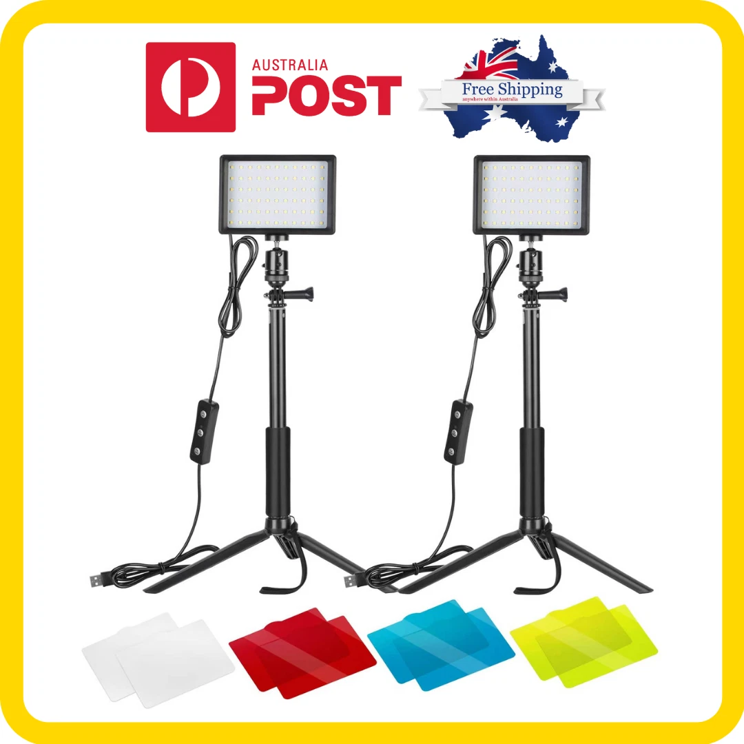 Neewer 2 packs dimmable outlet 5600k usb led video light