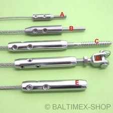 Drahtseil Terminal Edelstahl Seilspanner Gabel Gewinde Terminal 2,3,4,5,6 mm V4A