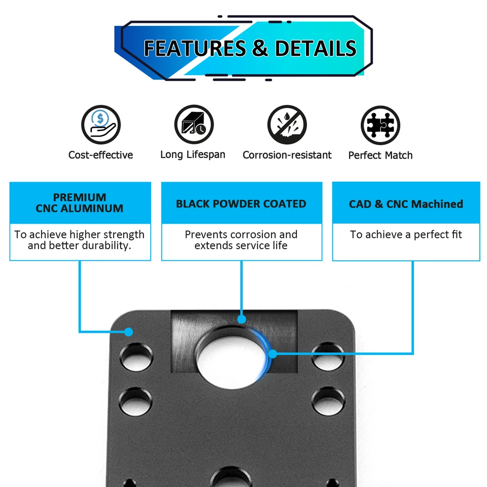 UTV ATV License Plate Holder Led Light Bracket for Polaris Ranger RZR Can-Am X3 - Image 3 of 4
