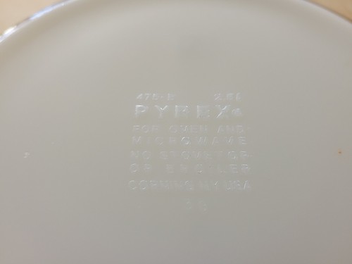 Tazón vintage Homestead bronceado y azul Pyrex 475-B - Imagen 4 de 6